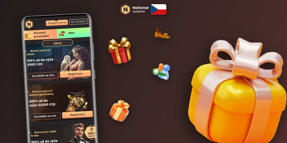 National Casino promo kód CZGIFT300 přináší 100 % bonus až 2 500 CZK a 100 free spinů