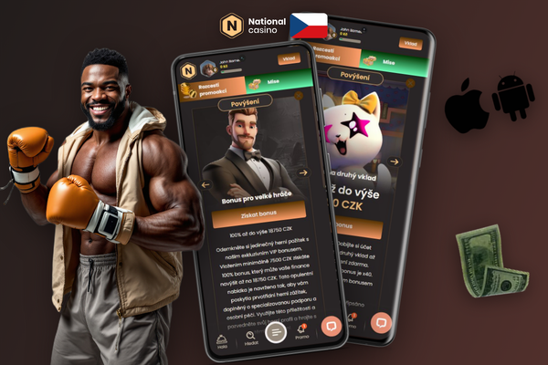 Pokladna National Casino s políčkem pro promo kód CZGIFT300 před prvním vkladem v CZK