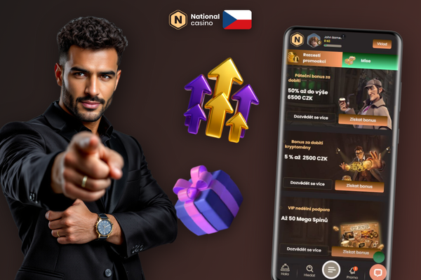 Registrační formulář National Casino se zadaným promo kódem CZGIFT300 pro nové hráče