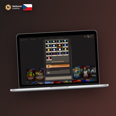 Internetové bankovnictví na notebooku pro bankovní převod do National Casino