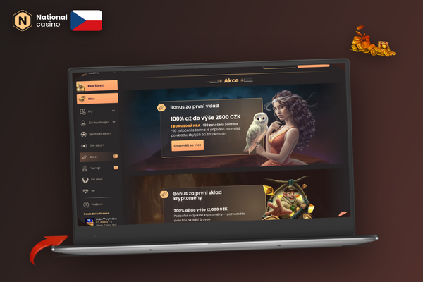 Uvítací balíček National Casino s 100% dorovnáním vkladu až do 2 500 CZK a free spiny
