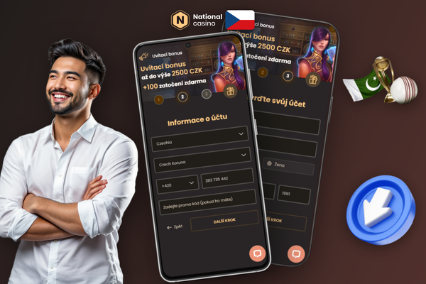 Dva způsoby registrace v National Casino CZ – klasický e-mail nebo přihlášení přes Google a Facebook